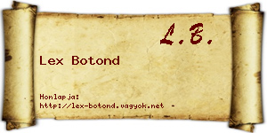 Lex Botond névjegykártya